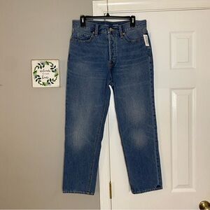 Old Navy Extra High Rise Sky-Hi Straight Leg Jeans Size 8 Blue Denim NWT